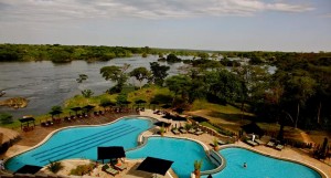 Hotel pool along the River